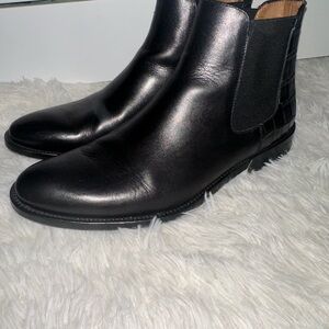 Taft Black Leather Ankle Boots